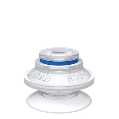 0200407派亚博吸盘Suction cup B30-2 Silicone FCM材质通过FDA (FDA 21 CFR 177.2600) 认证要求并符合欧盟法规（EU 1935/2004）标准。大部分吸盘都呈透明状，不含任何颜料-派亚博真空发生器piab吸盘