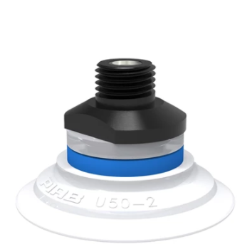 9909727派亚博吸盘Suction cup U50-2 Silicone FCM,1/4寸 NPT male,with mesh filter适用于搬运带平整或浅凹表面的工件-派亚博吸盘派亚博真空发生器piab吸盘