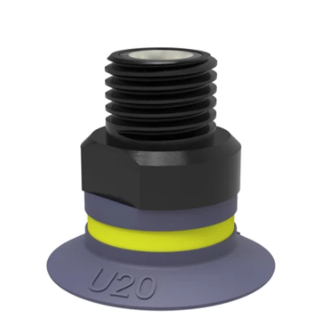9906873派亚博吸盘Suction cup U20 HNBR,1/8寸 NPT male,with mesh filter适用于搬运带平整或浅凹表面的工件-派亚博吸盘派亚博真空发生器piab吸盘