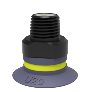 9906874派亚博吸盘Suction cup U20 HNBR,1/8寸 NPT male,with mesh filter and dual flow control valve适用于搬运带平整或浅凹表面的工件-派亚博吸盘派亚博真空发生器piab吸盘