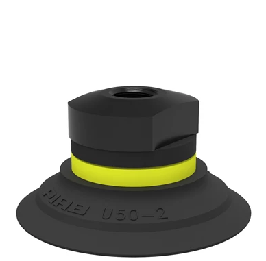 0101823派亚博吸盘Suction cup U50-2 Nitrile-PVC,1/8寸 NPSF female,with mesh filter适用于搬运带平整或浅凹表面的工件-派亚博吸盘派亚博真空发生器piab吸盘