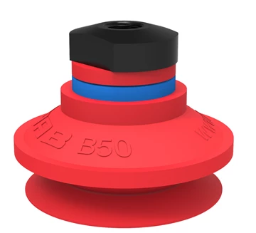 0101636派亚博吸盘编号Suction cup B50 Silicone,1/8寸NPSF female,with mesh filter在同一提升设备上部署多个短波纹吸盘，可用于搬运高度不同、形状各异的工件-派亚博真空发生器piab吸盘